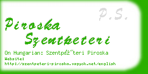 piroska szentpeteri business card